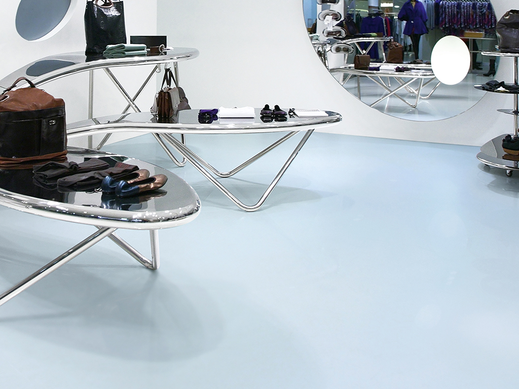 Bags and shoes in shop