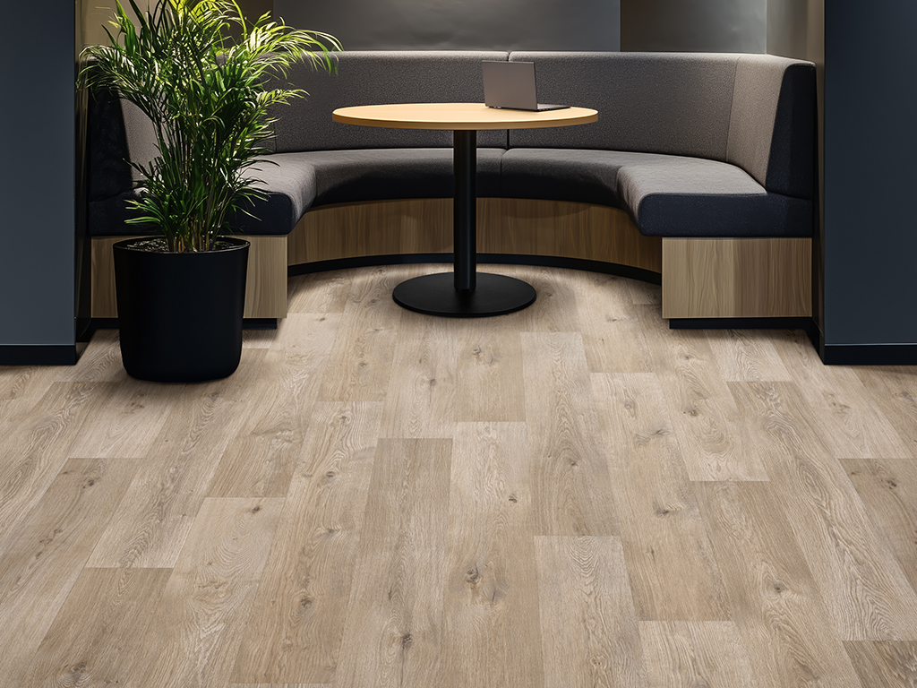 small university student hub, round room, interior design photography, brochure style photography, flooring in foreground, simple carpet tile flooring, low lighting, dark, minimal decor, --v 6.1 Job I